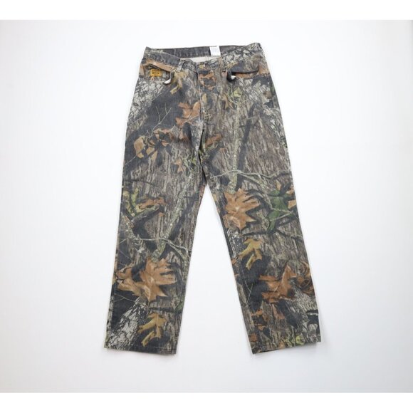 Vintage 90s Streetwear Mens 32x30 Mossy Oak Camouflage Gusseted Denim Jeans
